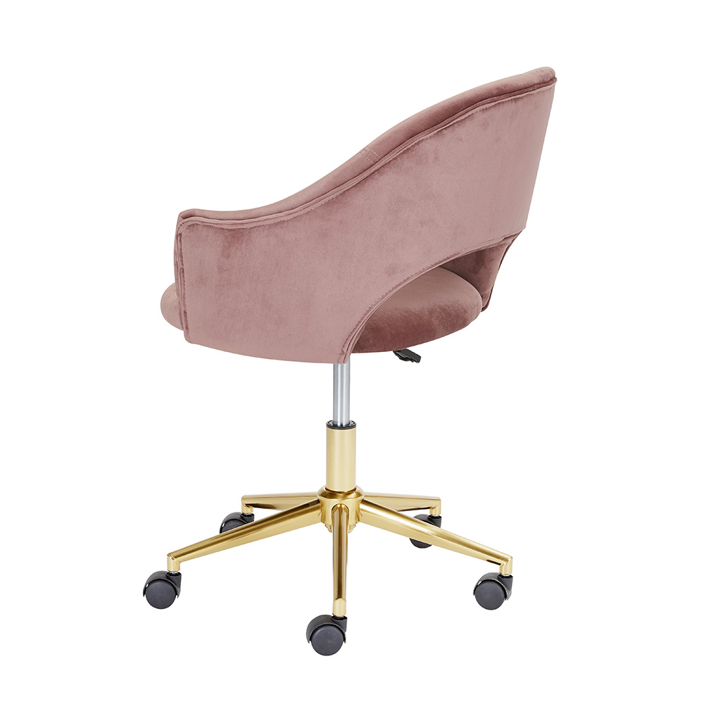 Castelle Gold Office Chair: Blush Velvet